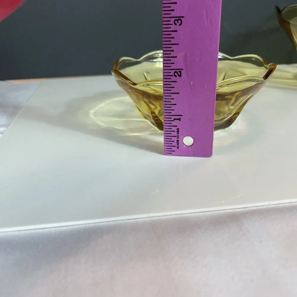 Anchor Hocking Bowl Set Honey Gold Set  Serving Yellow Swedish Modern Vtg